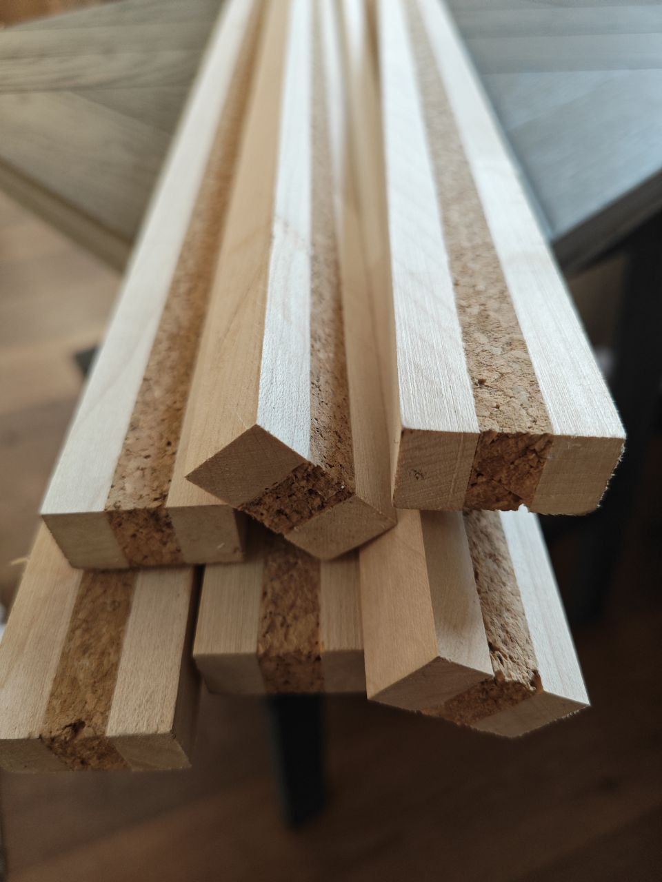 Компенсатор 3- слойный с деревом Клен+пробка+Клен 10х10х10х15х910